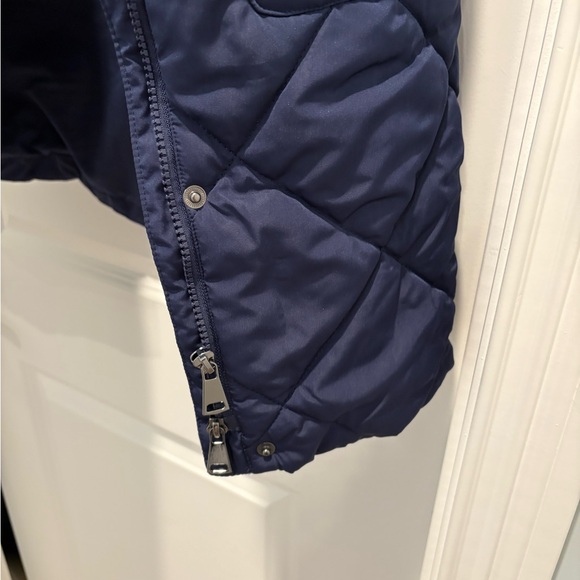 Navy Quilted Long Vest - Picture 4 of 5